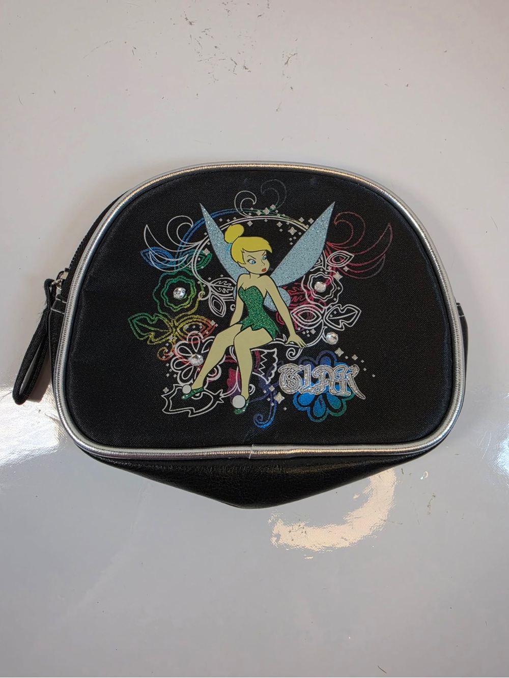 Small Black Tinkerbell Zippered Pouch
